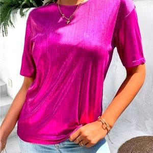 Pink metallic shirt